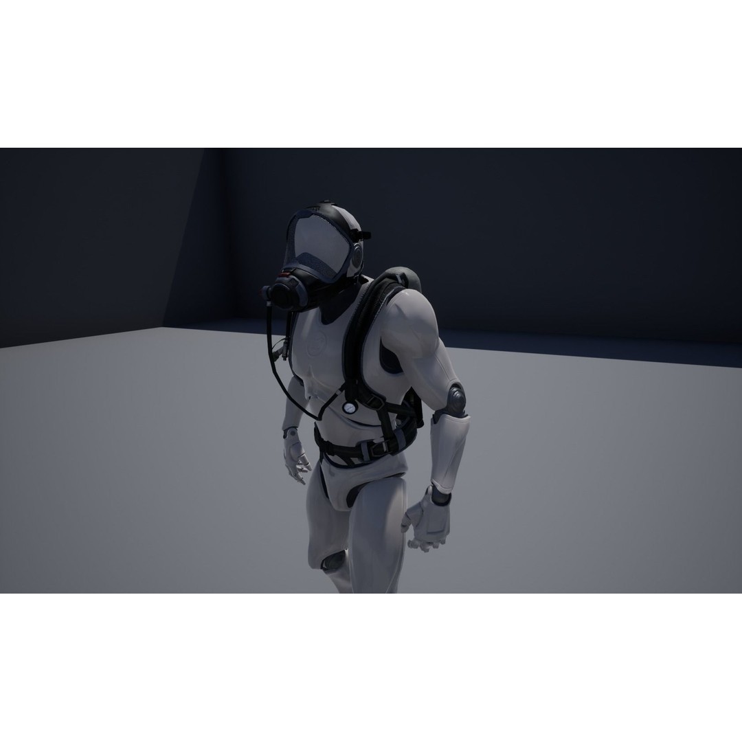 MSA M1 Breathing System 3D Model – Low Poly Game-Ready, Rigged FBX - View 10