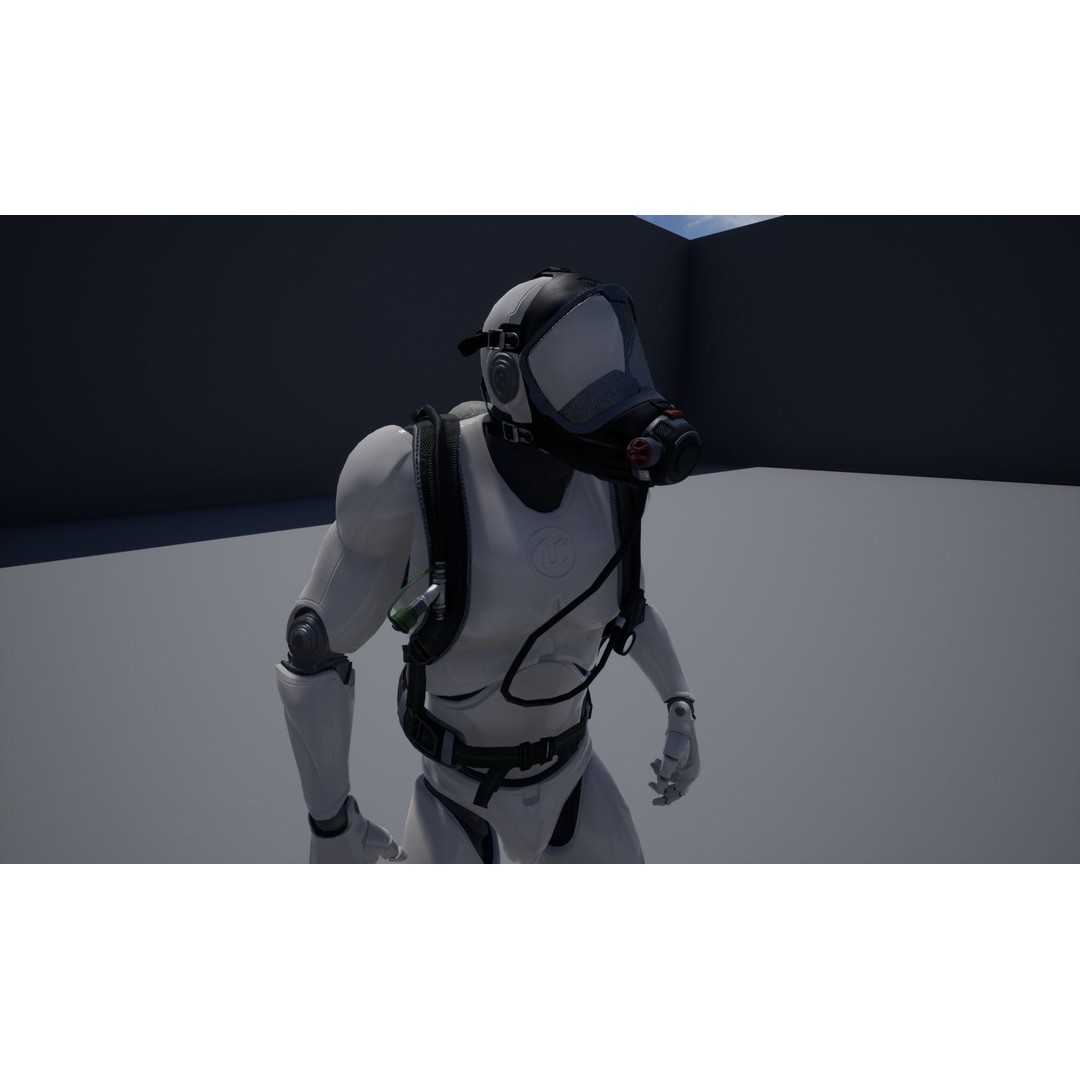 MSA M1 Breathing System 3D Model – Low Poly Game-Ready, Rigged FBX - View 13