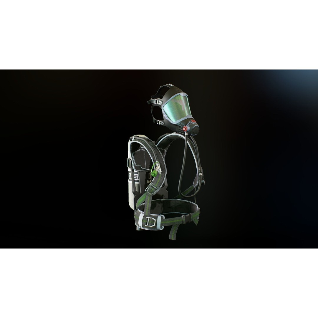MSA M1 Breathing System 3D Model – Low Poly Game-Ready, Rigged FBX - View 15