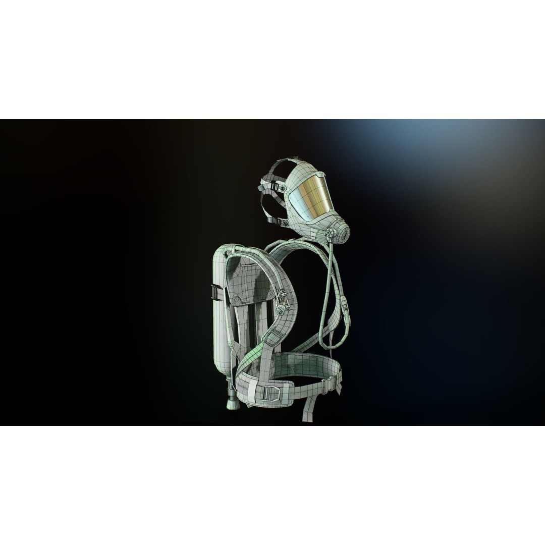 MSA M1 Breathing System 3D Model – Low Poly Game-Ready, Rigged FBX - View 17