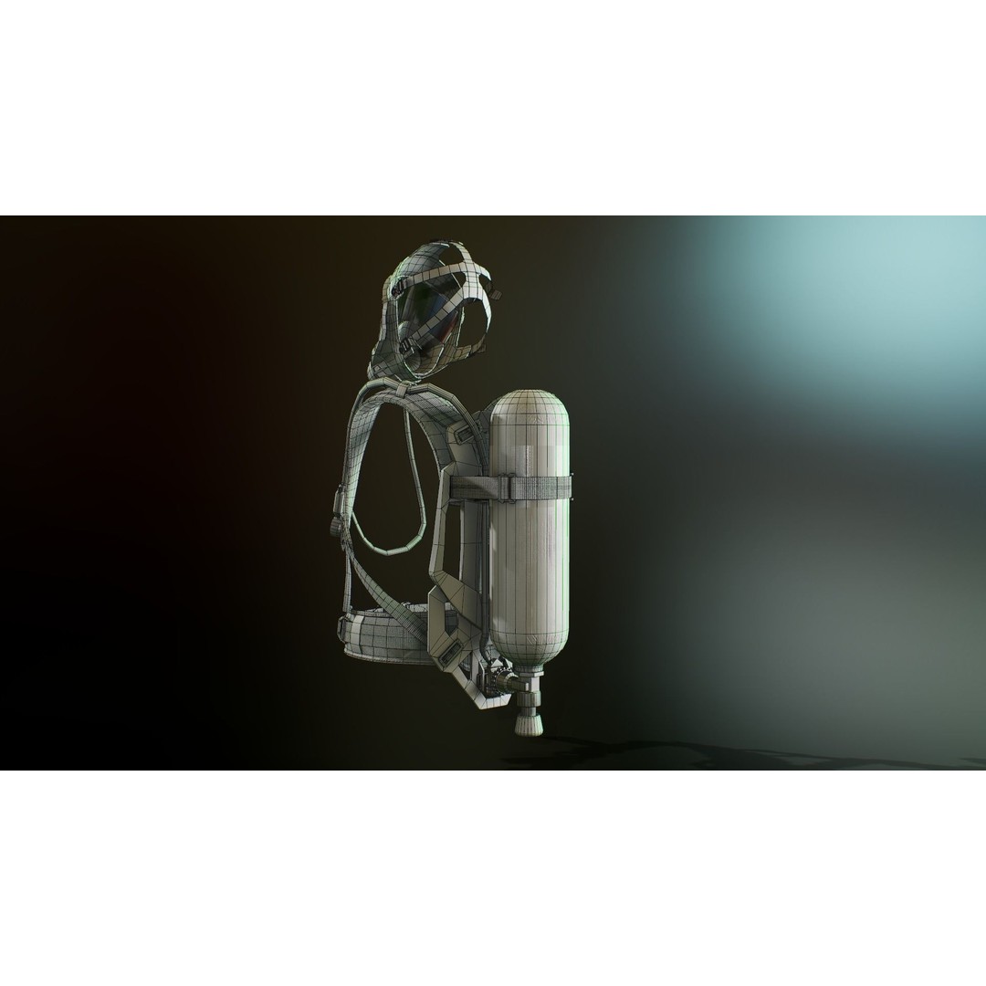 MSA M1 Breathing System 3D Model – Low Poly Game-Ready, Rigged FBX - View 20
