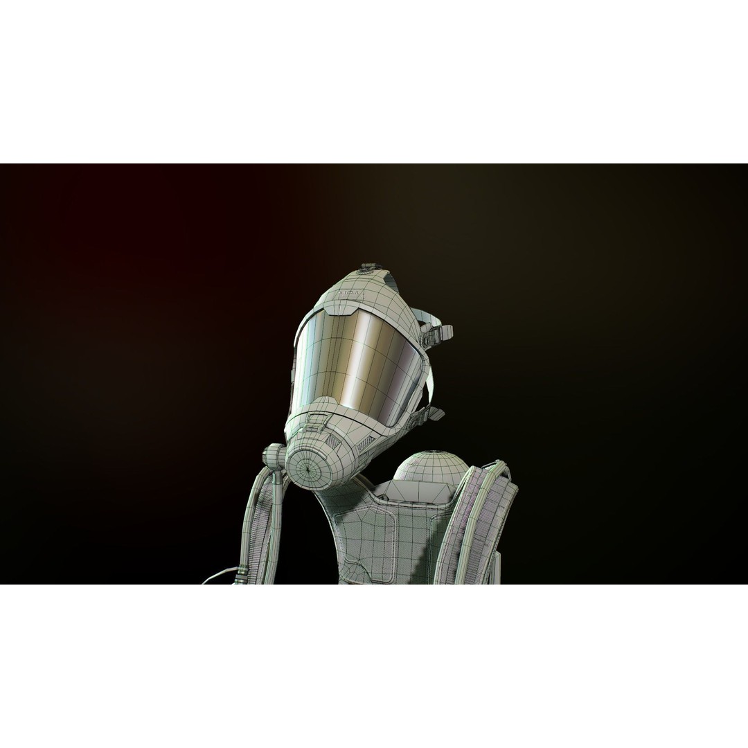 MSA M1 Breathing System 3D Model – Low Poly Game-Ready, Rigged FBX - View 21