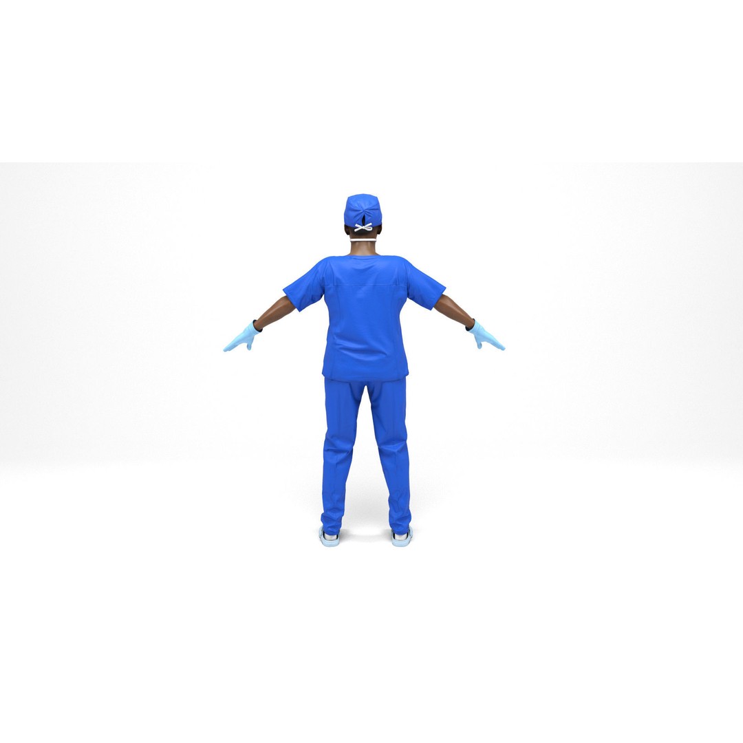 Nurse 3D Model – Low Poly Animated Character for Games, FBX, OBJ - View 7