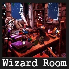 Wizard Room 3D Model – Low Poly Fantasy Interior, PBR Textures