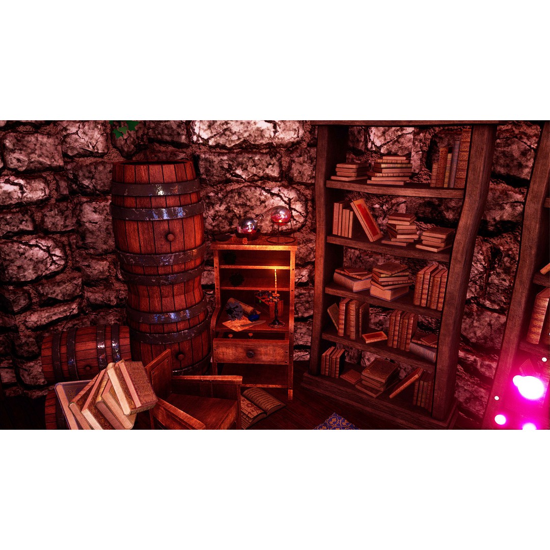 Wizard Room 3D Model – Low Poly Fantasy Interior, PBR Textures - View 10