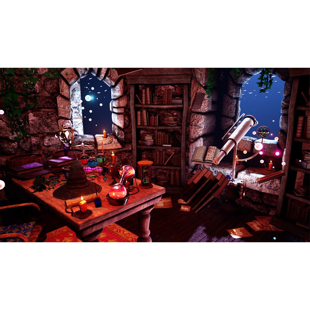 Wizard Room 3D Model – Low Poly Fantasy Interior, PBR Textures - View 12