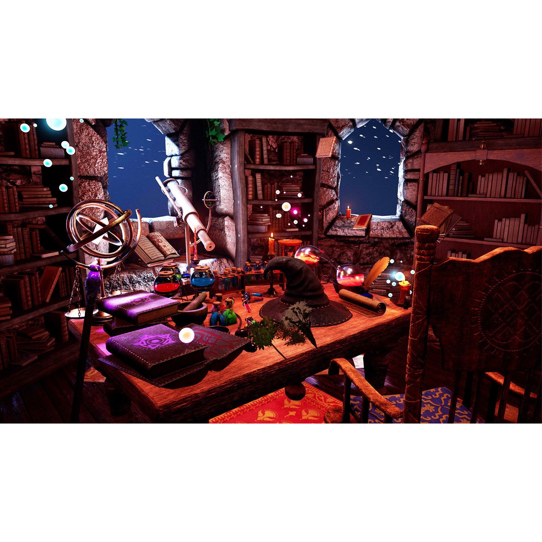 Wizard Room 3D Model – Low Poly Fantasy Interior, PBR Textures - View 15