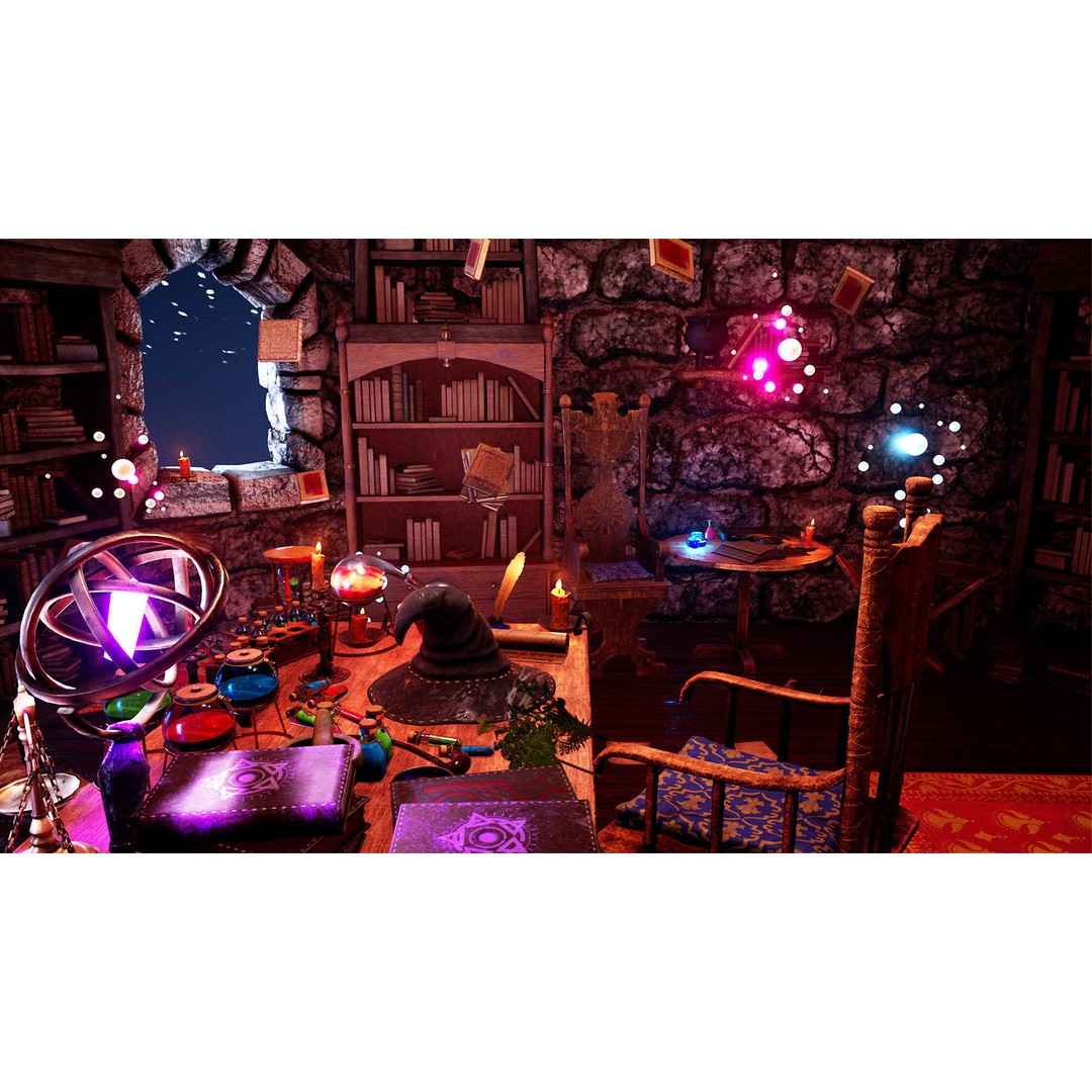 Wizard Room 3D Model – Low Poly Fantasy Interior, PBR Textures - View 4