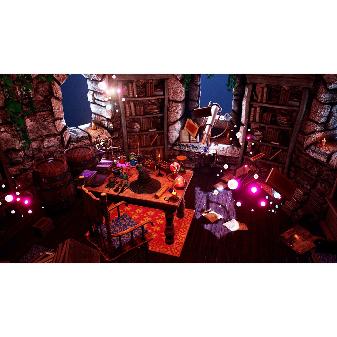 Wizard Room 3D Model – Low Poly Fantasy Interior, PBR Textures - View 8
