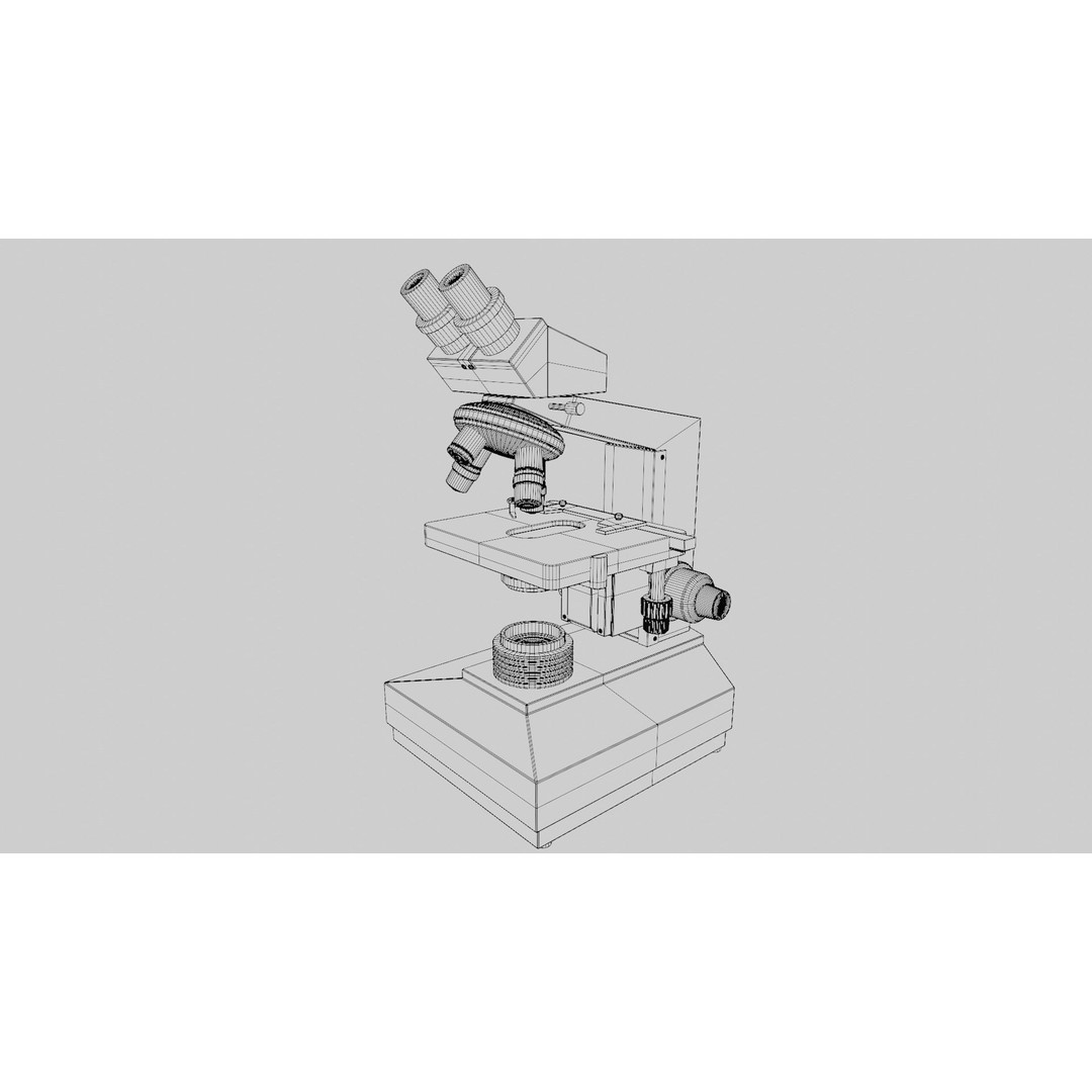 Microscope 3D Model – Low Poly PBR Asset for Science and Labs - View 11