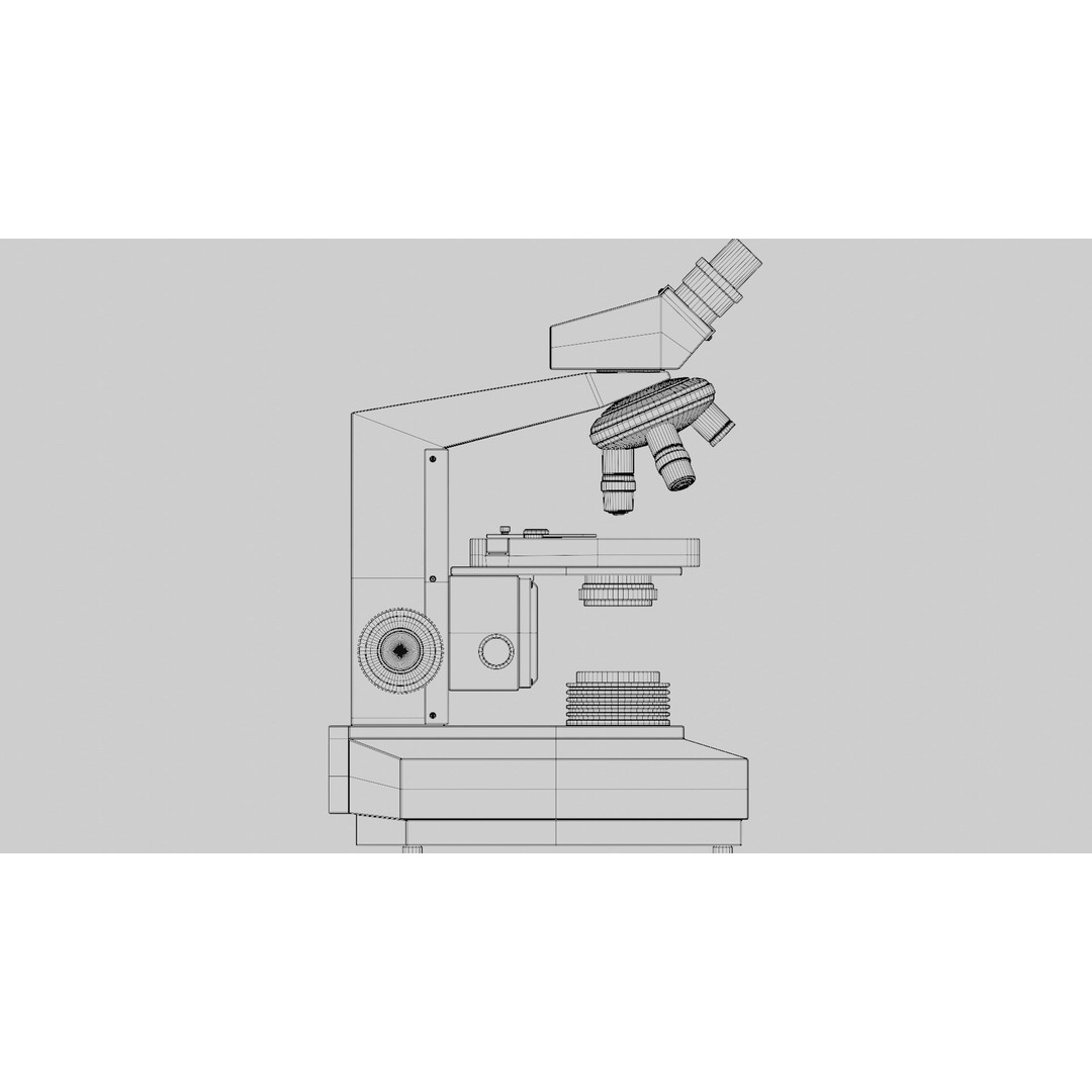 Microscope 3D Model – Low Poly PBR Asset for Science and Labs - View 13