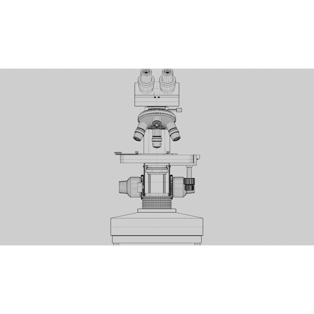 Microscope 3D Model – Low Poly PBR Asset for Science and Labs - View 14