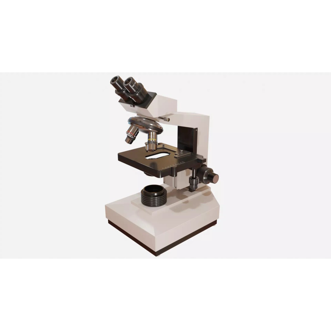Microscope 3D Model – Low Poly PBR Asset for Science and Labs - View 2