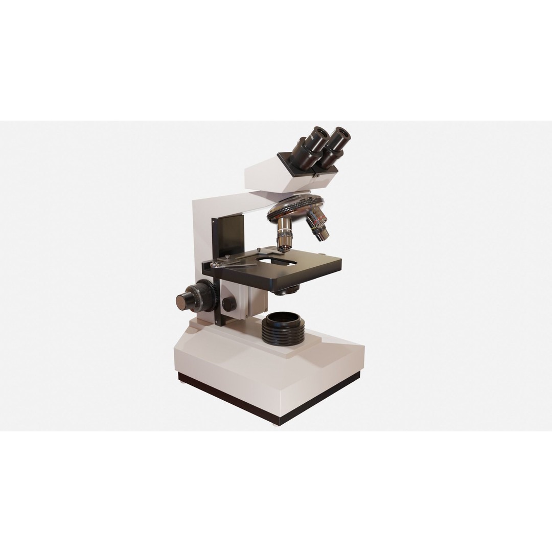 Microscope 3D Model – Low Poly PBR Asset for Science and Labs - View 3
