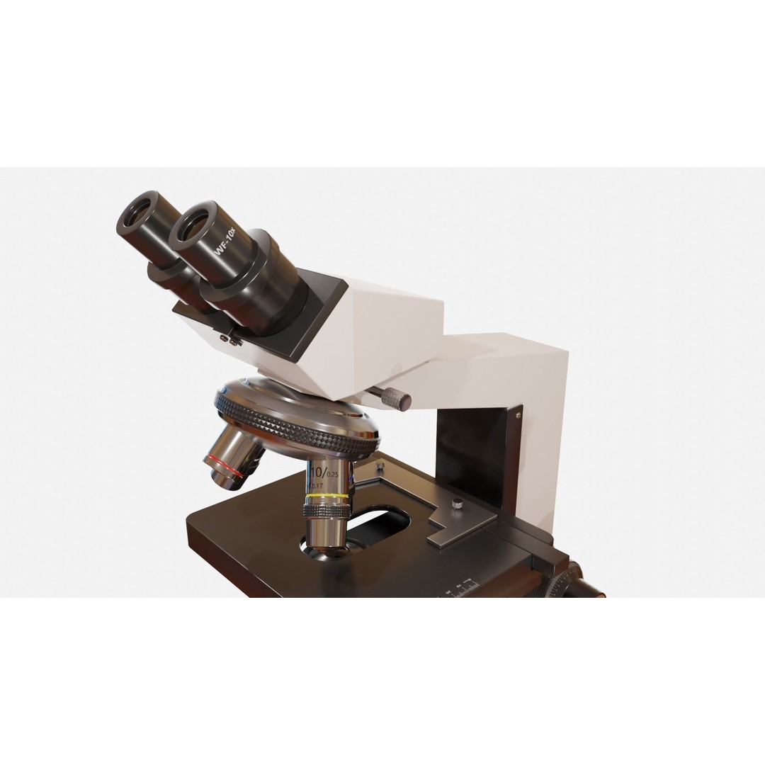 Microscope 3D Model – Low Poly PBR Asset for Science and Labs - View 4