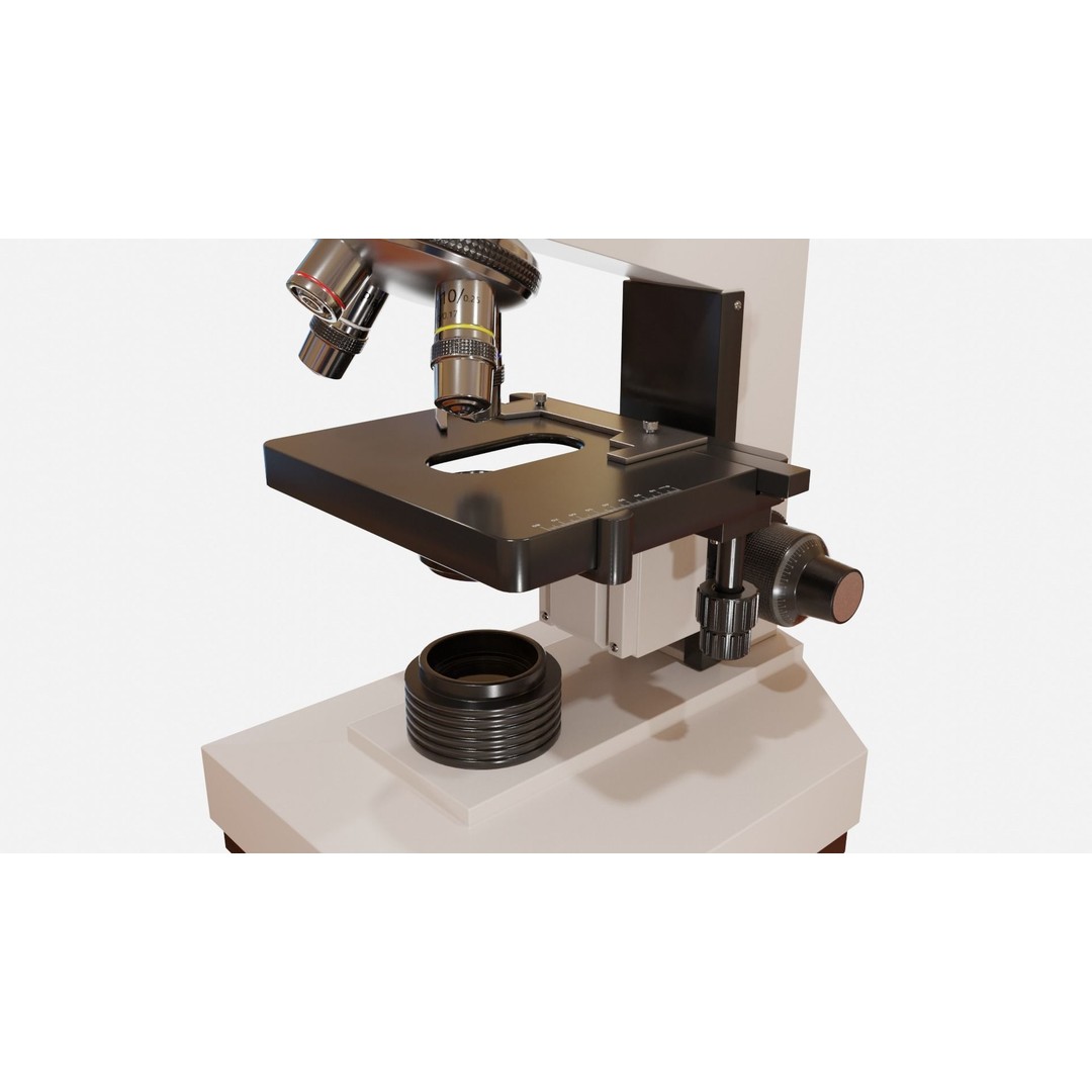 Microscope 3D Model – Low Poly PBR Asset for Science and Labs - View 5