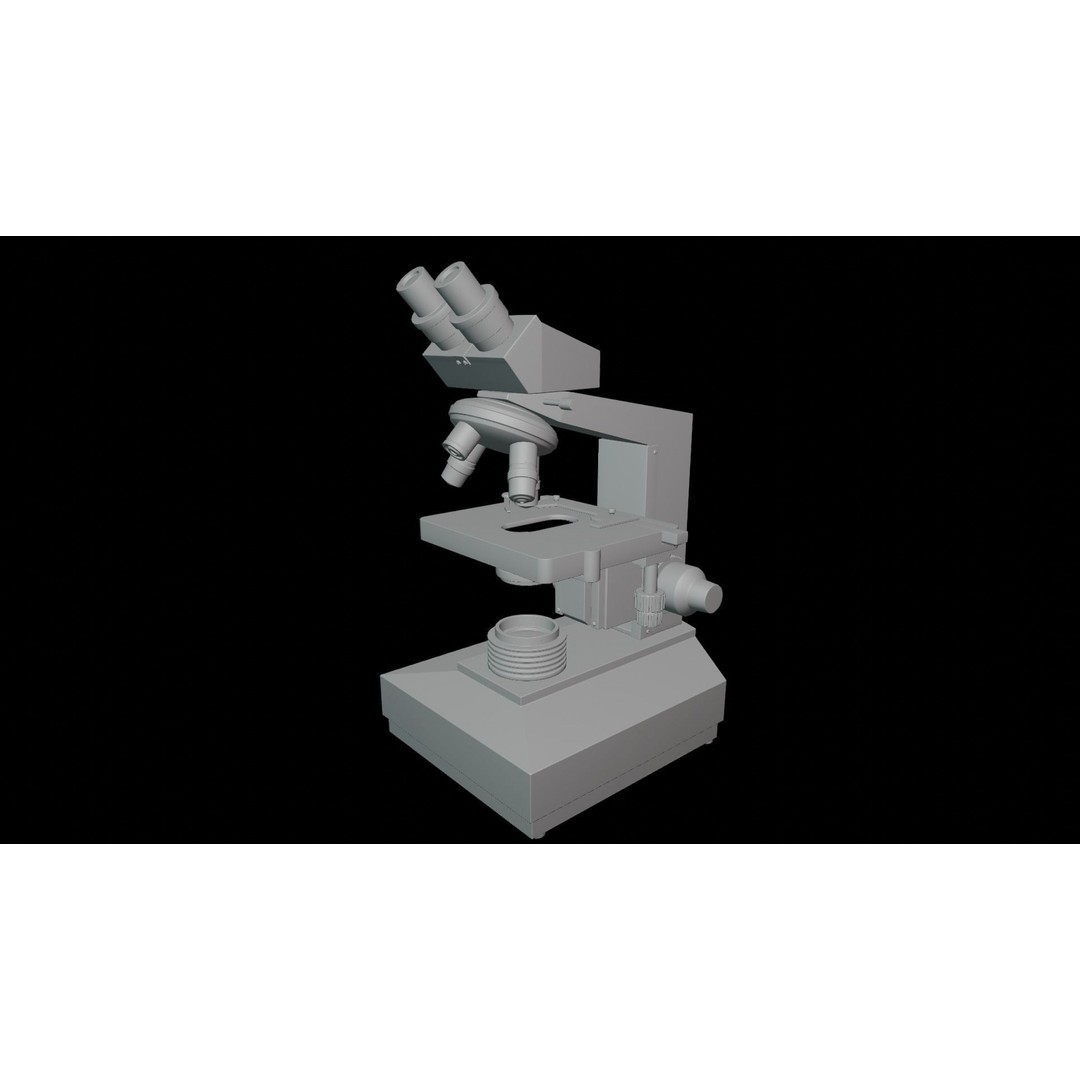 Microscope 3D Model – Low Poly PBR Asset for Science and Labs - View 6