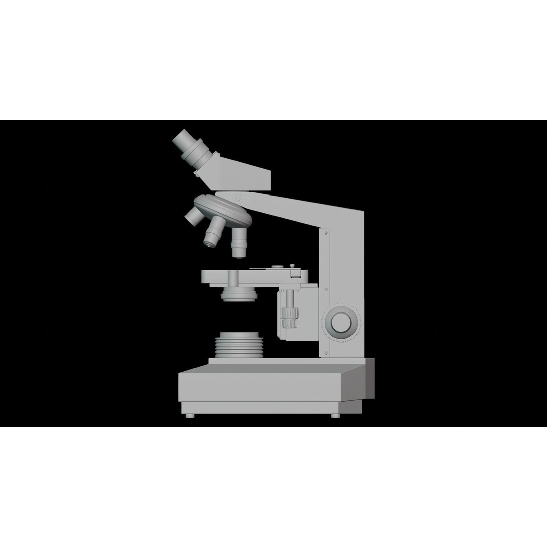 Microscope 3D Model – Low Poly PBR Asset for Science and Labs - View 7