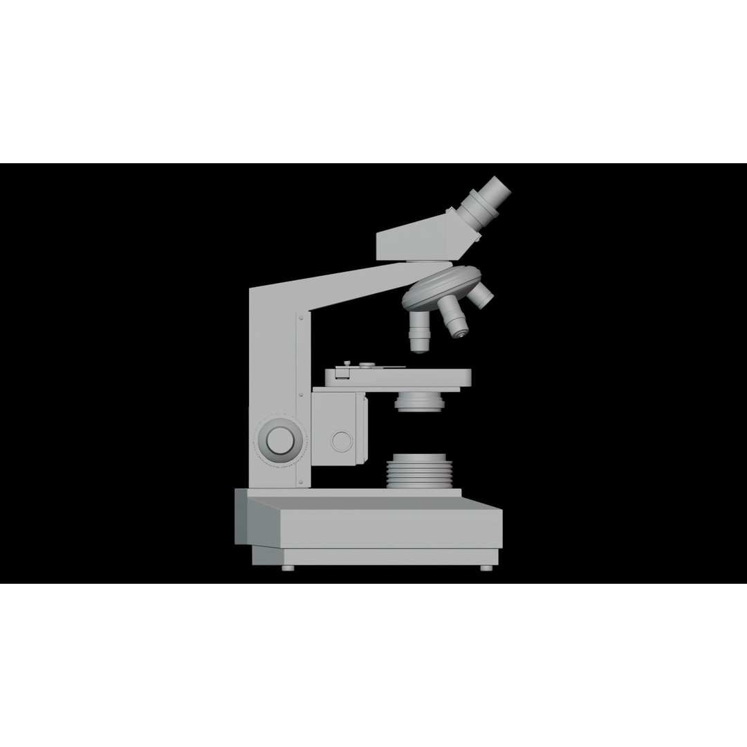 Microscope 3D Model – Low Poly PBR Asset for Science and Labs - View 8