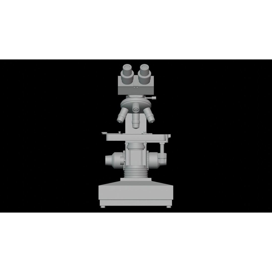 Microscope 3D Model – Low Poly PBR Asset for Science and Labs - View 9