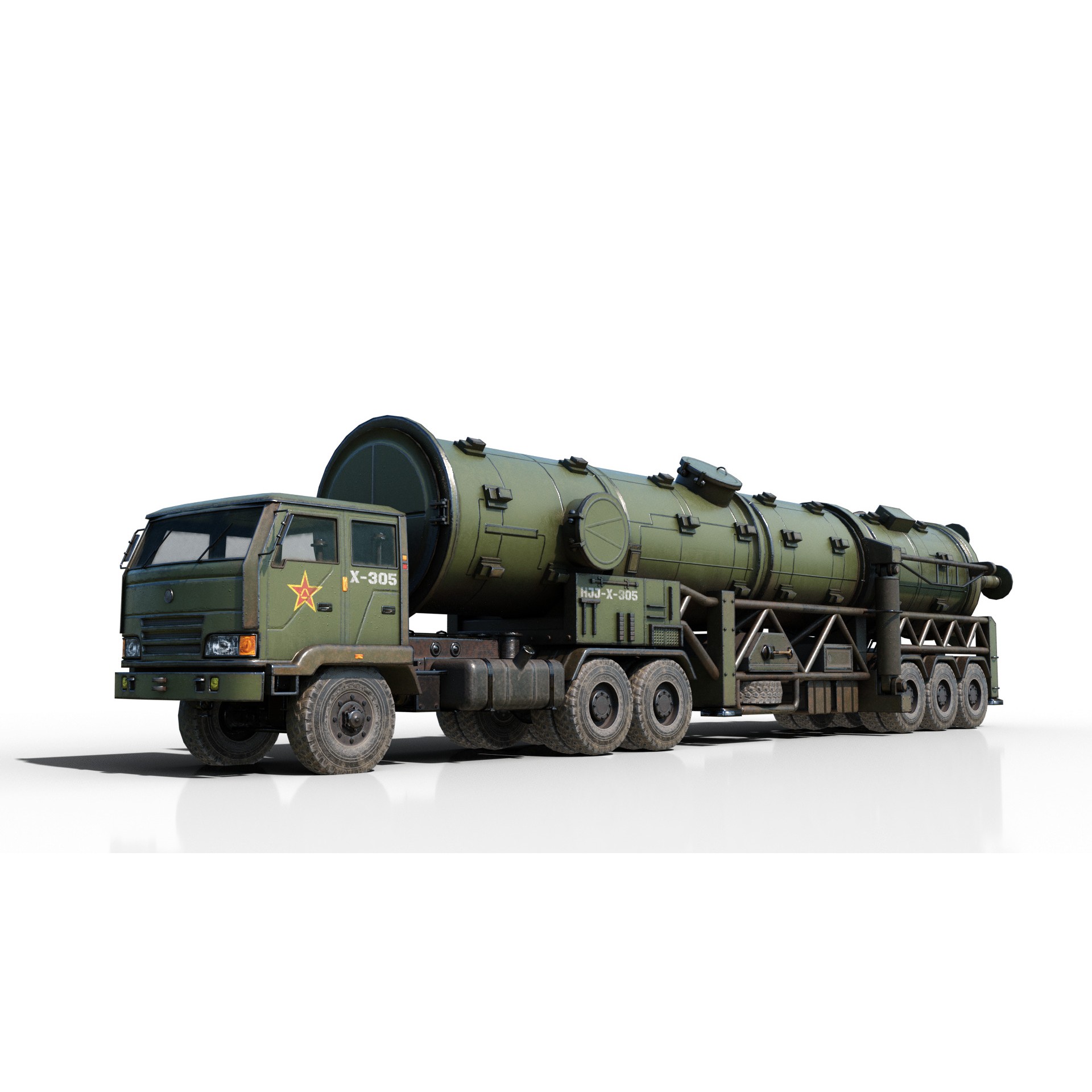 DF-21 CSS5 Ballistic Missile Launcher - Game-Ready 3D Model - View 11