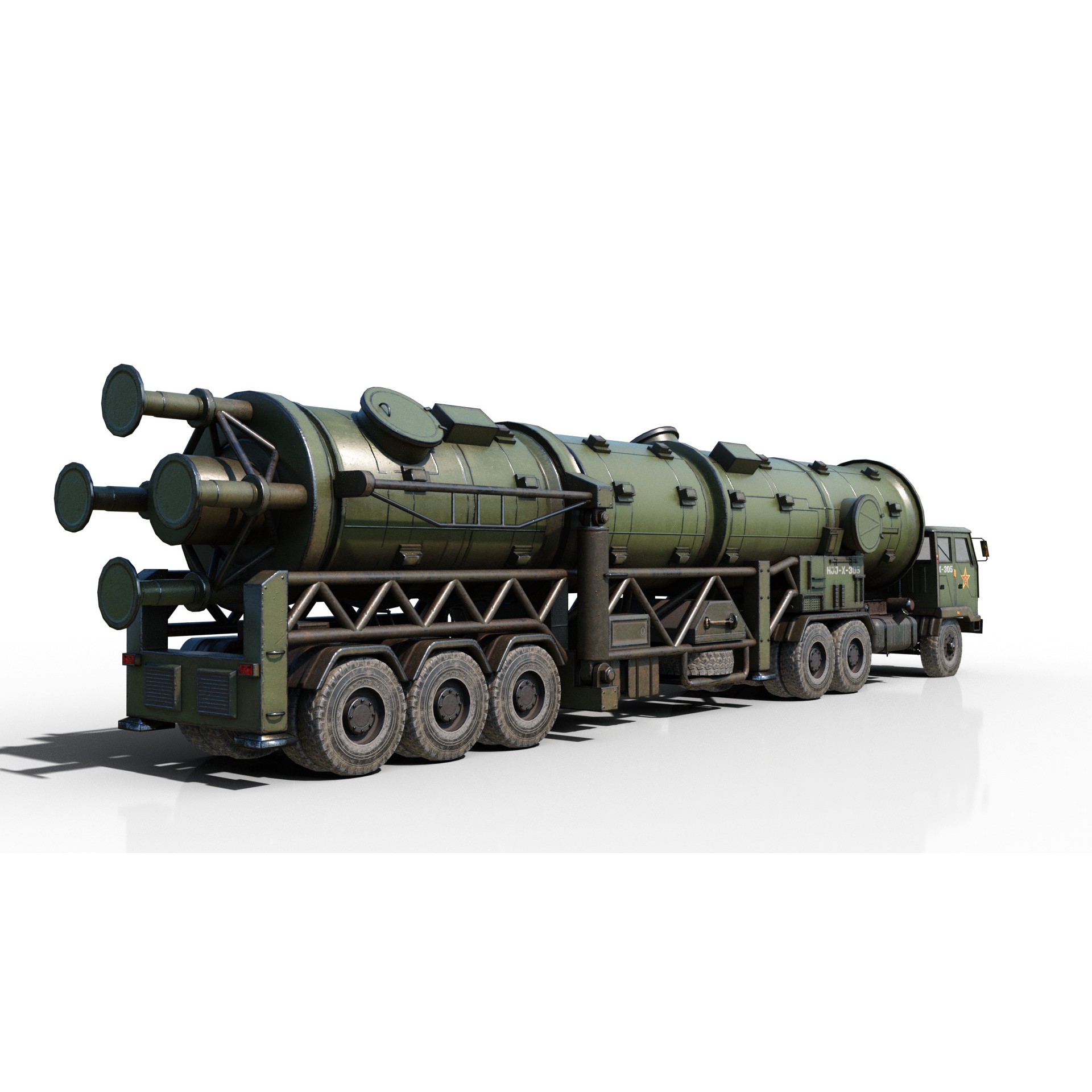 DF-21 CSS5 Ballistic Missile Launcher - Game-Ready 3D Model - View 12