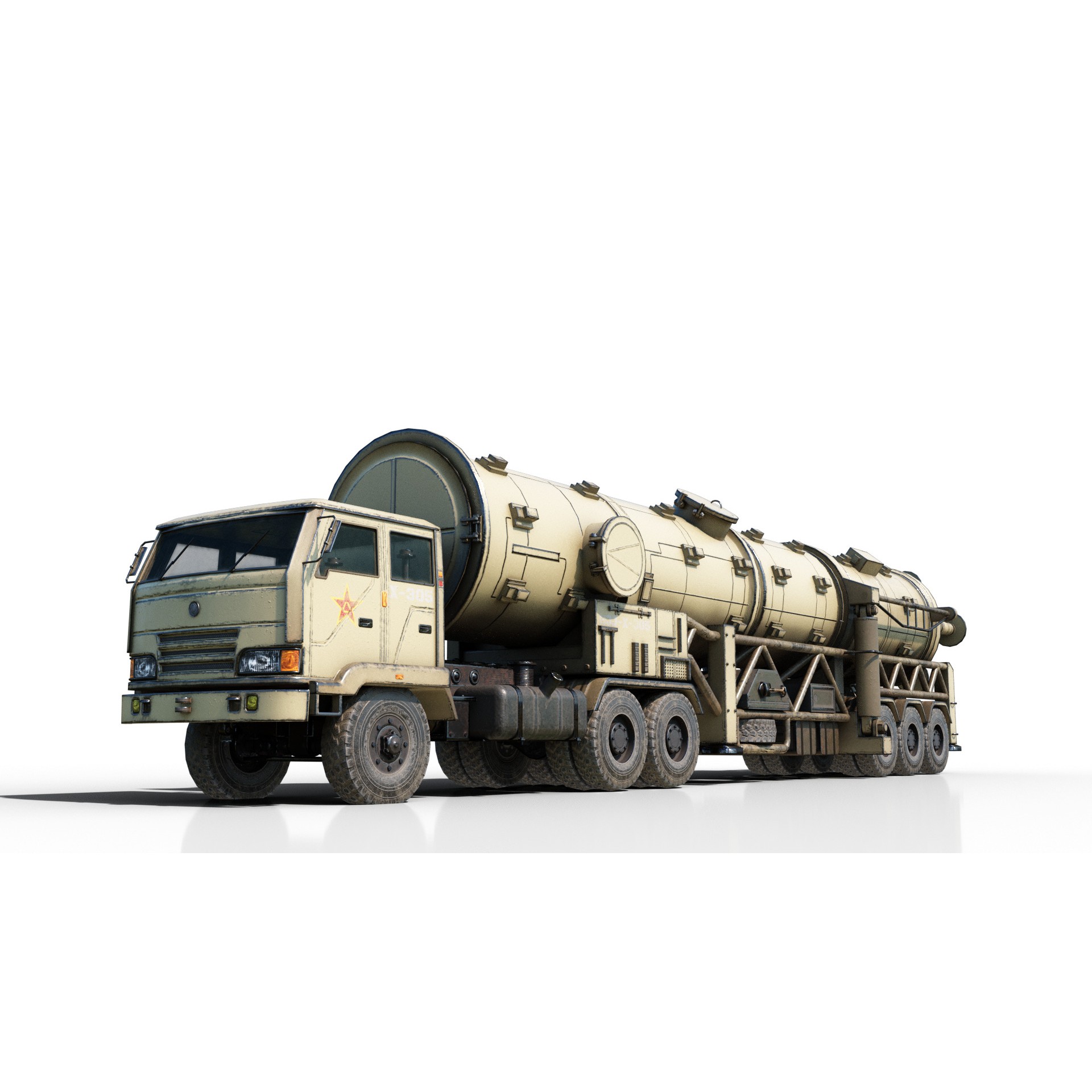DF-21 CSS5 Ballistic Missile Launcher - Game-Ready 3D Model - View 14