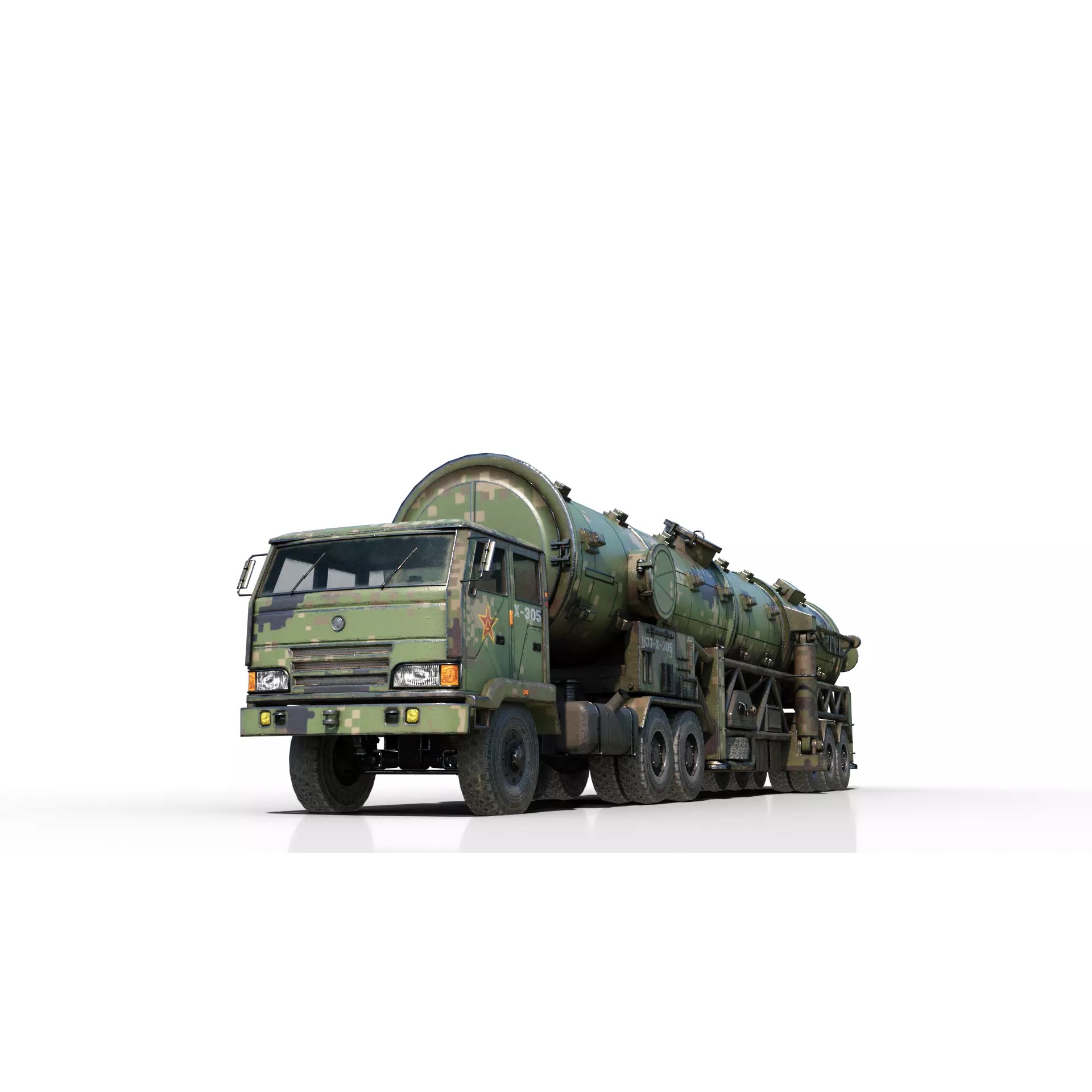 DF-21 CSS5 Ballistic Missile Launcher - Game-Ready 3D Model - View 2