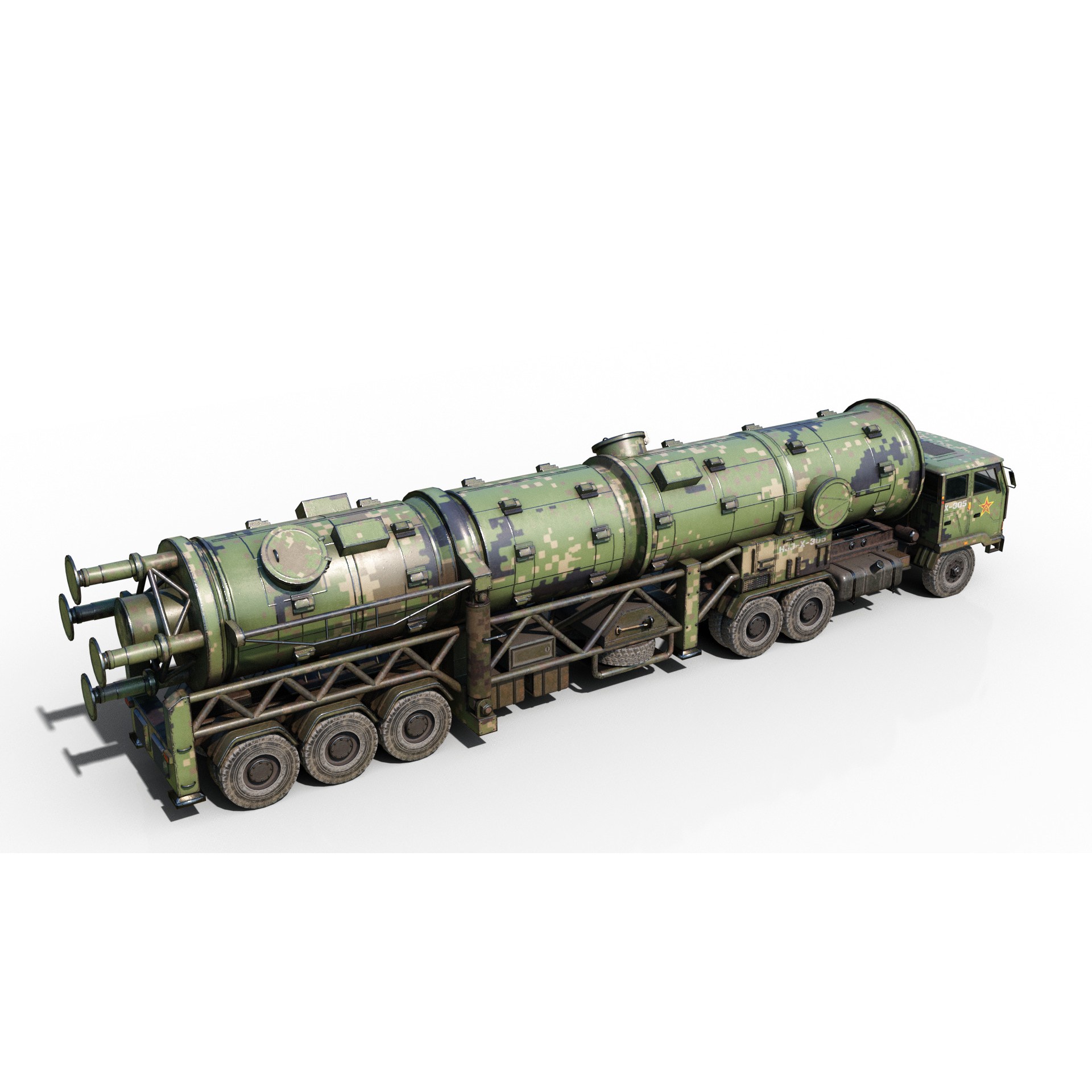 DF-21 CSS5 Ballistic Missile Launcher - Game-Ready 3D Model - View 4