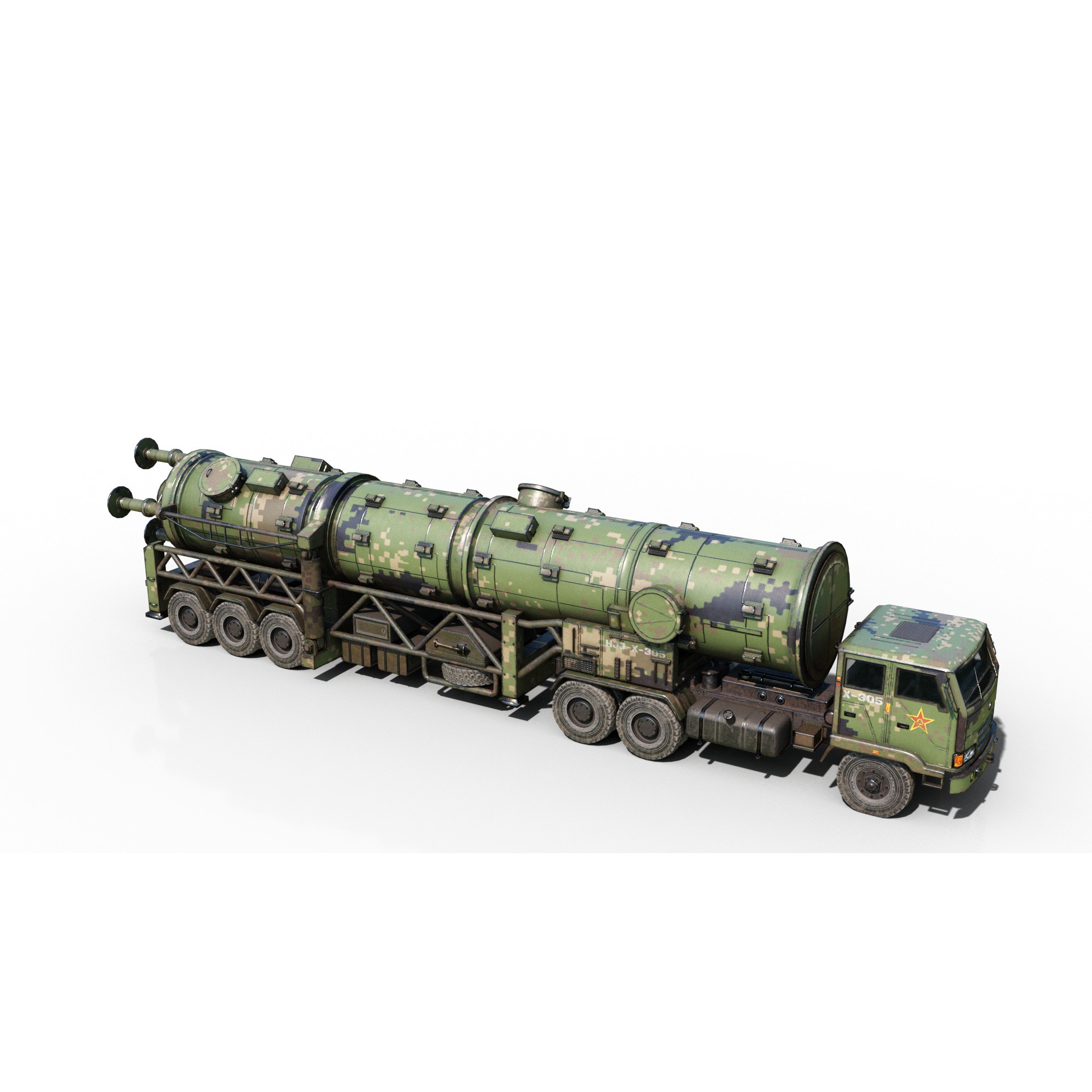 DF-21 CSS5 Ballistic Missile Launcher - Game-Ready 3D Model - View 5