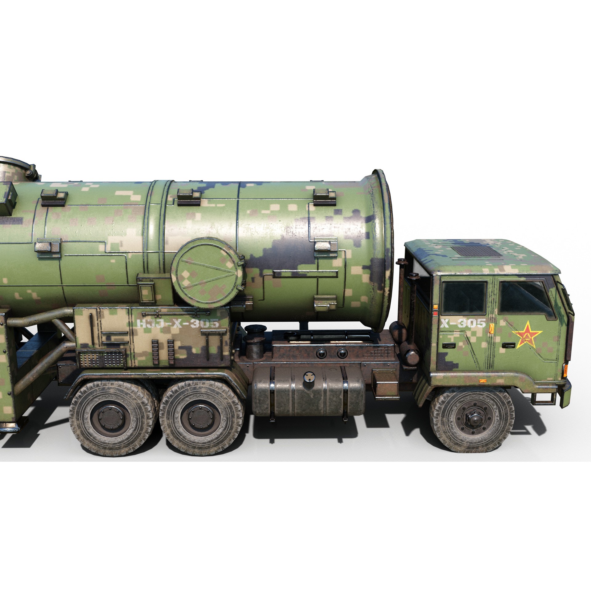 DF-21 CSS5 Ballistic Missile Launcher - Game-Ready 3D Model - View 8