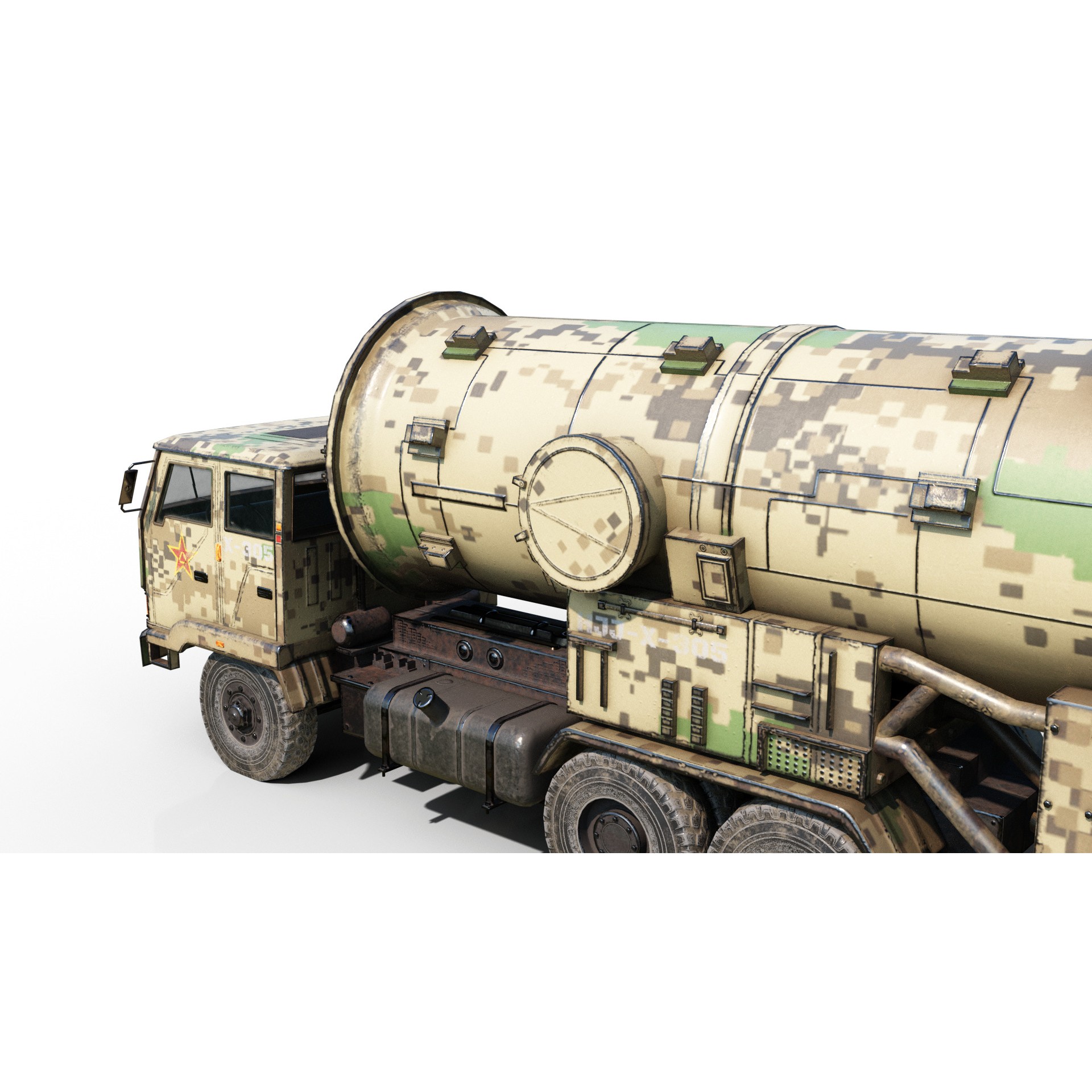 DF-21 CSS5 Ballistic Missile Launcher - Game-Ready 3D Model - View 9