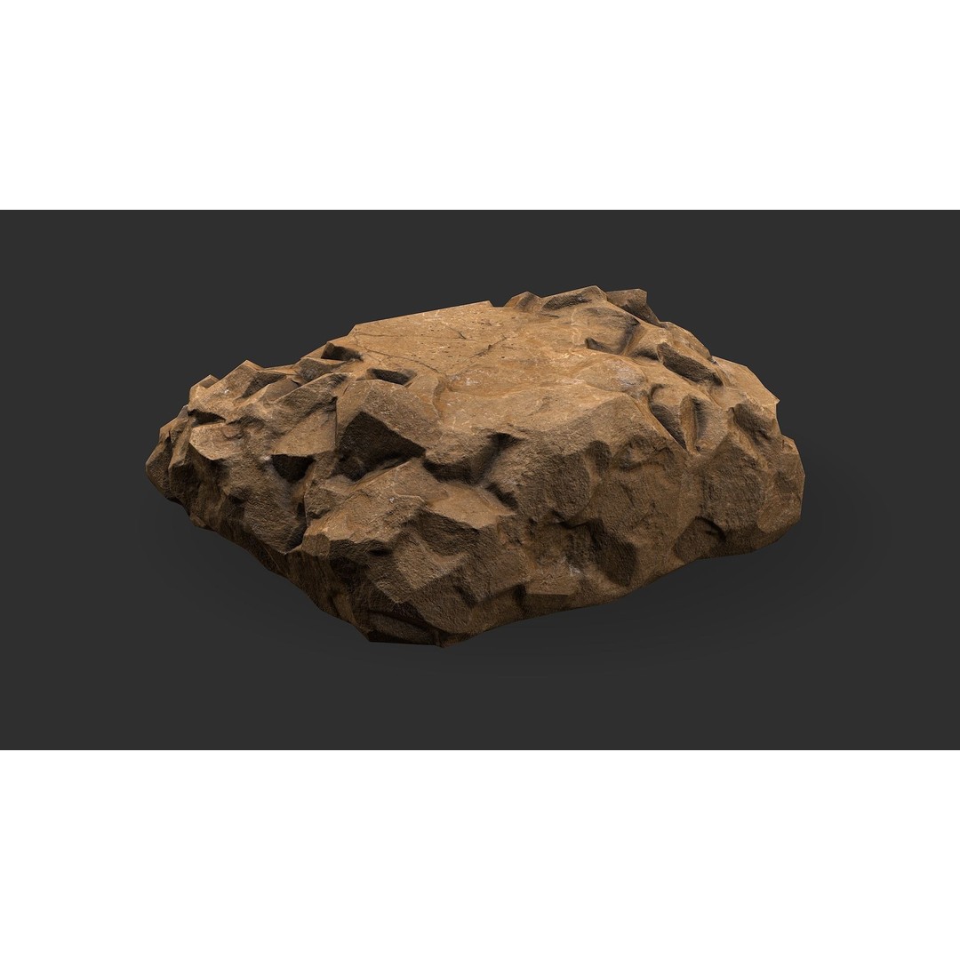Stone Stairs 3D Model – Low Poly PBR Game Asset, FBX, OBJ - View 10