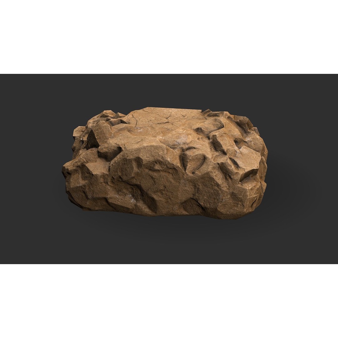 Stone Stairs 3D Model – Low Poly PBR Game Asset, FBX, OBJ - View 9