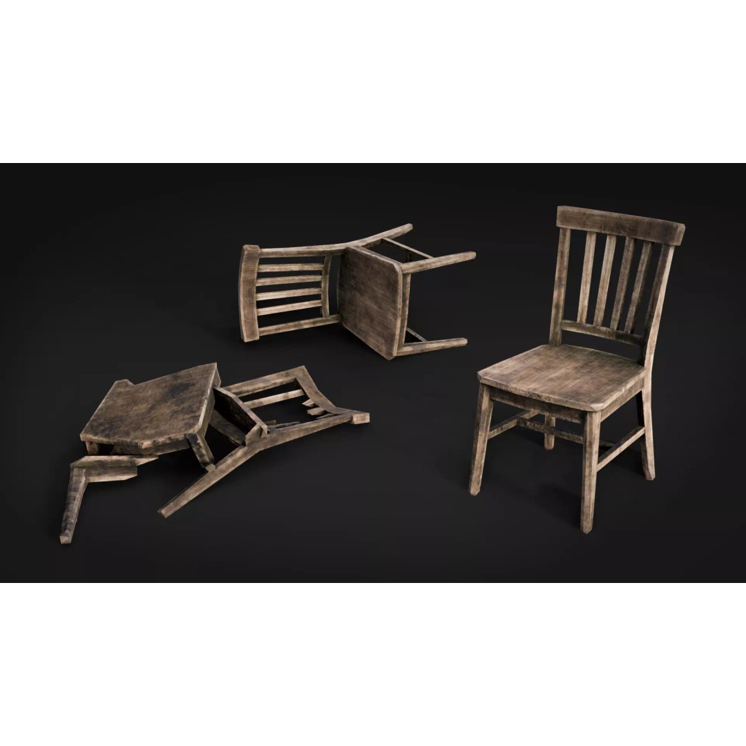 Broken Wood Debris 3D Model – Low Poly Game Ready Assets, FBX - View 10