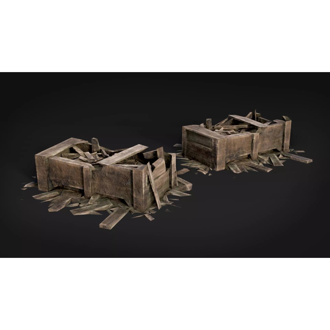 Broken Wood Debris 3D Model – Low Poly Game Ready Assets, FBX - View 15