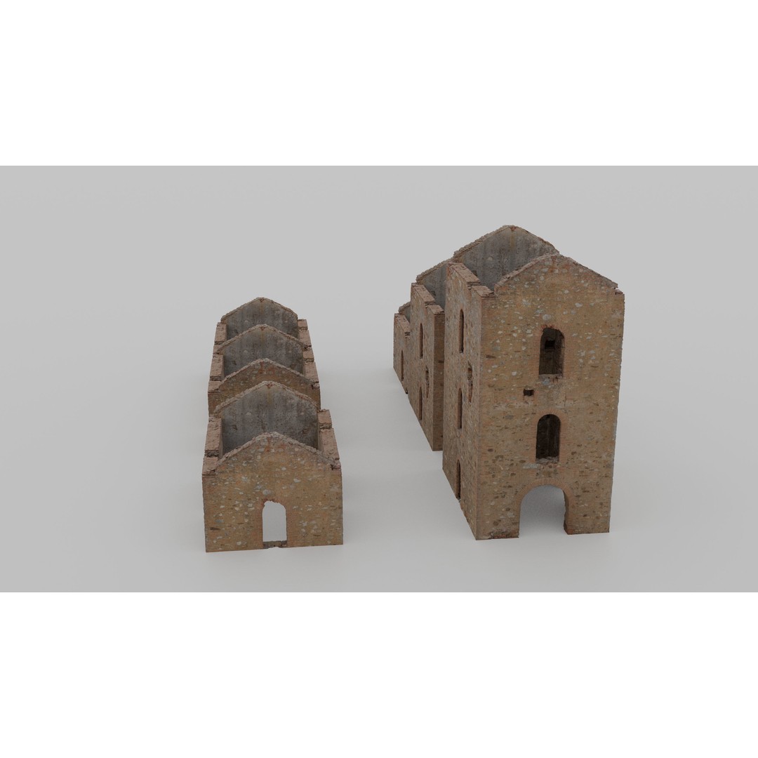 Brick Stone House Ruins 3D Model – Low Poly PBR Scanned Asset, FBX - View 18