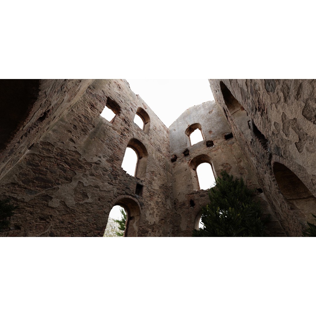 Brick Stone House Ruins 3D Model – Low Poly PBR Scanned Asset, FBX - View 4