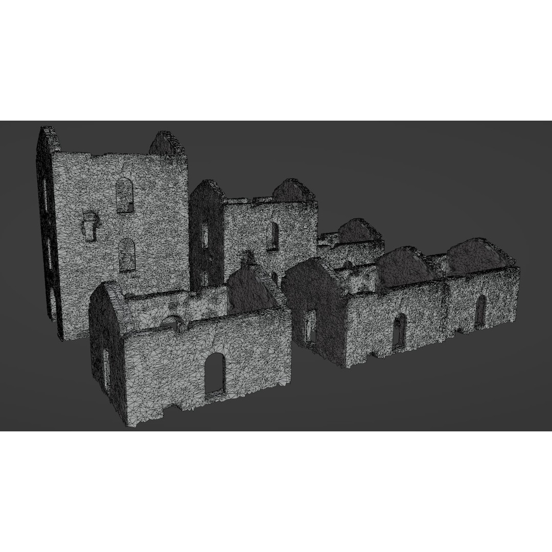 Brick Stone House Ruins 3D Model – Low Poly PBR Scanned Asset, FBX - View 6