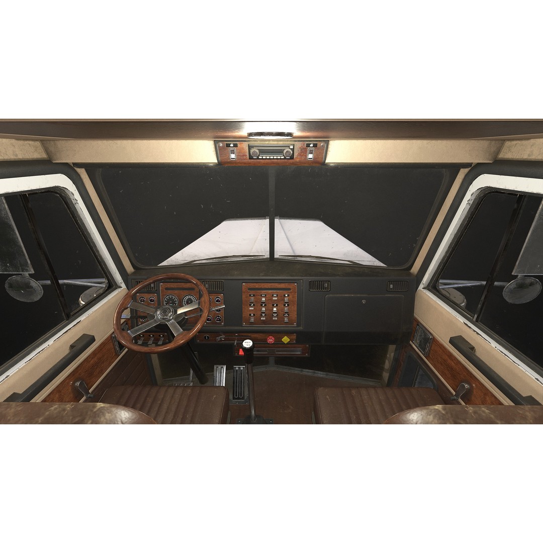 Flat Top Semi Truck 3D Model – Low Poly Game-Ready Asset, FBX & OBJ - View 14