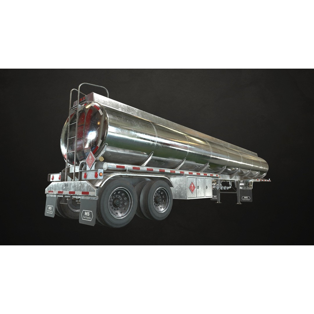 Flat Top Semi Truck 3D Model – Low Poly Game-Ready Asset, FBX & OBJ - View 16