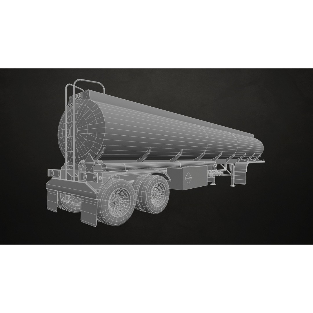 Flat Top Semi Truck 3D Model – Low Poly Game-Ready Asset, FBX & OBJ - View 21