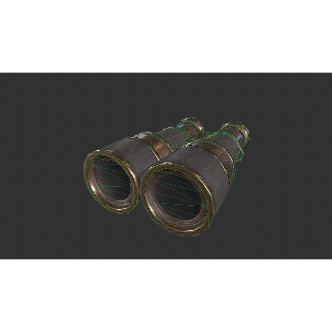 Vintage Binoculars 3D Model – Low Poly Game Asset, PBR Textures, FBX - View 10