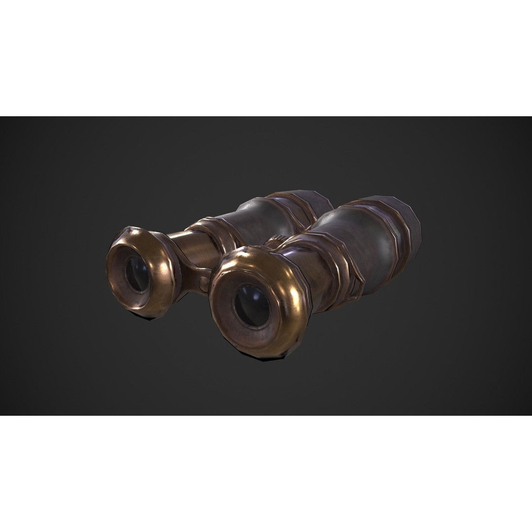 Vintage Binoculars 3D Model – Low Poly Game Asset, PBR Textures, FBX - View 11