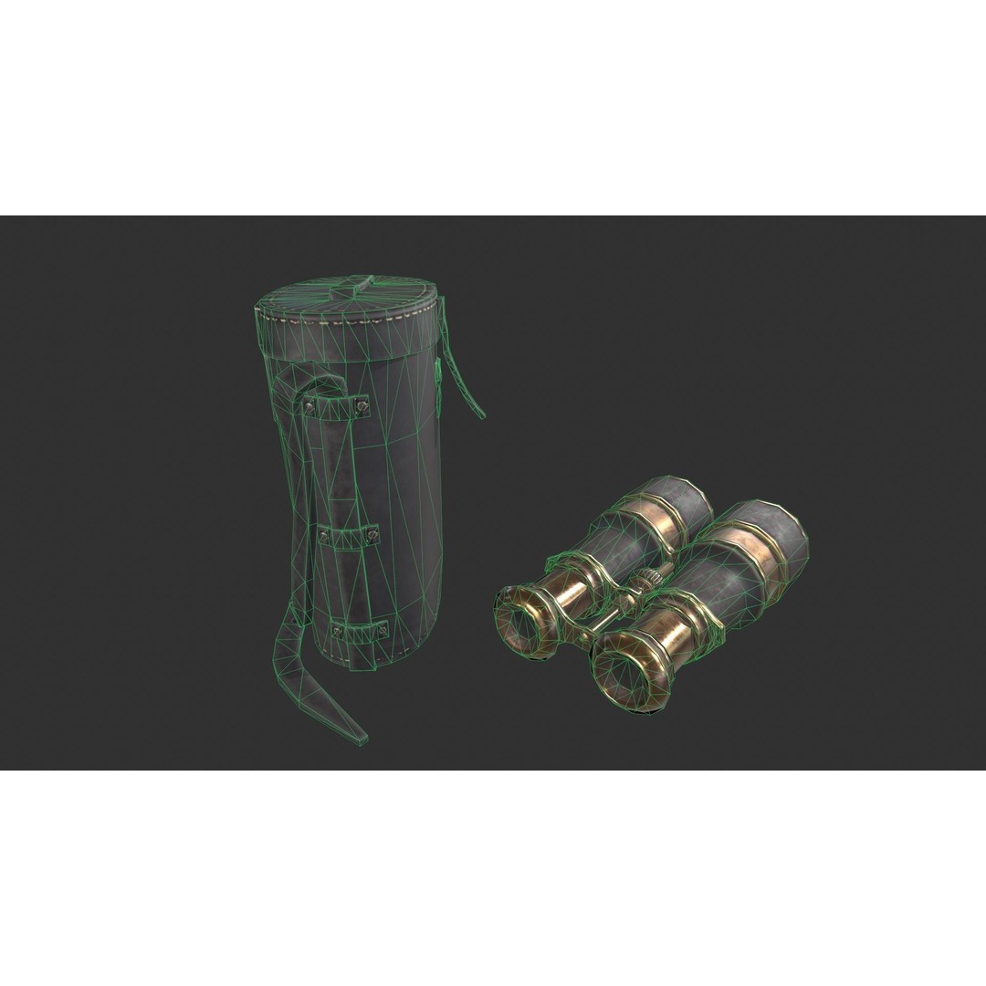 Vintage Binoculars 3D Model – Low Poly Game Asset, PBR Textures, FBX - View 6
