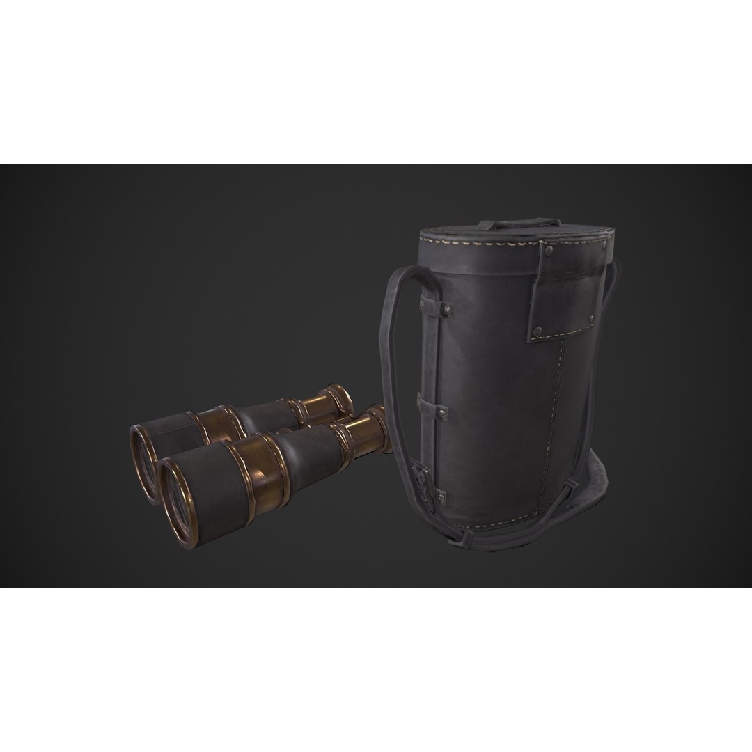Vintage Binoculars 3D Model – Low Poly Game Asset, PBR Textures, FBX - View 7