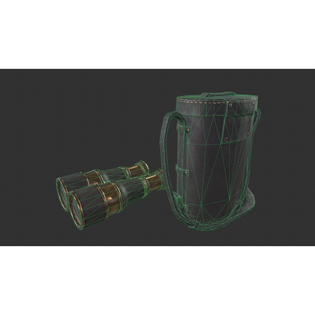 Vintage Binoculars 3D Model – Low Poly Game Asset, PBR Textures, FBX - View 8
