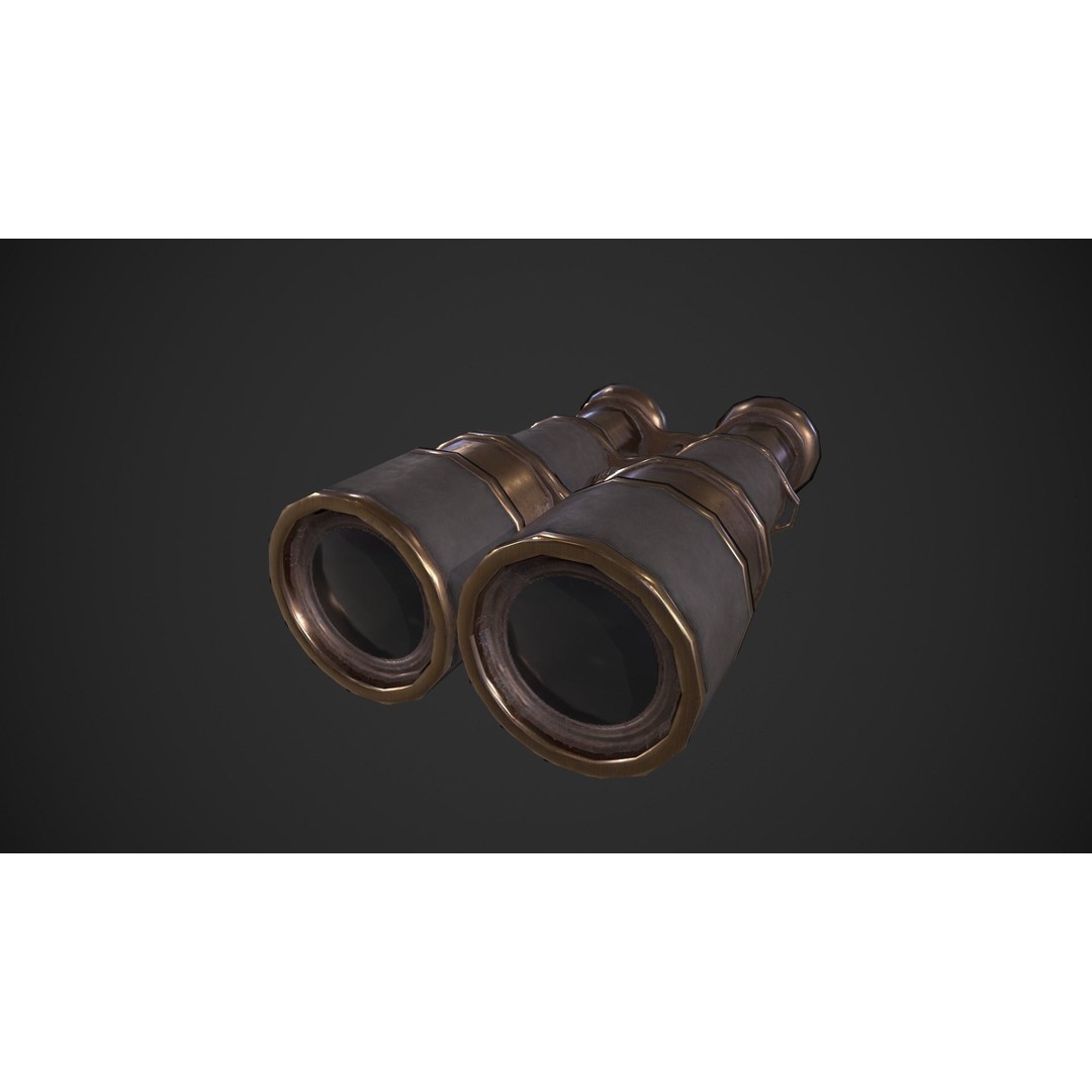Vintage Binoculars 3D Model – Low Poly Game Asset, PBR Textures, FBX - View 9