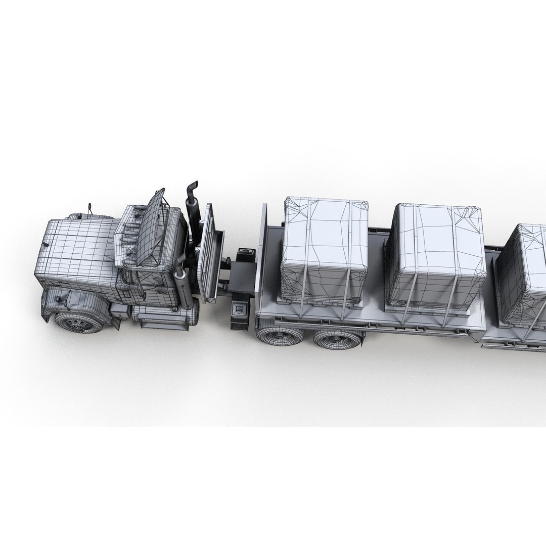 SuperLiner Dropdeck Trailer 3D Model – Low Poly Game Ready Asset, FBX - View 17