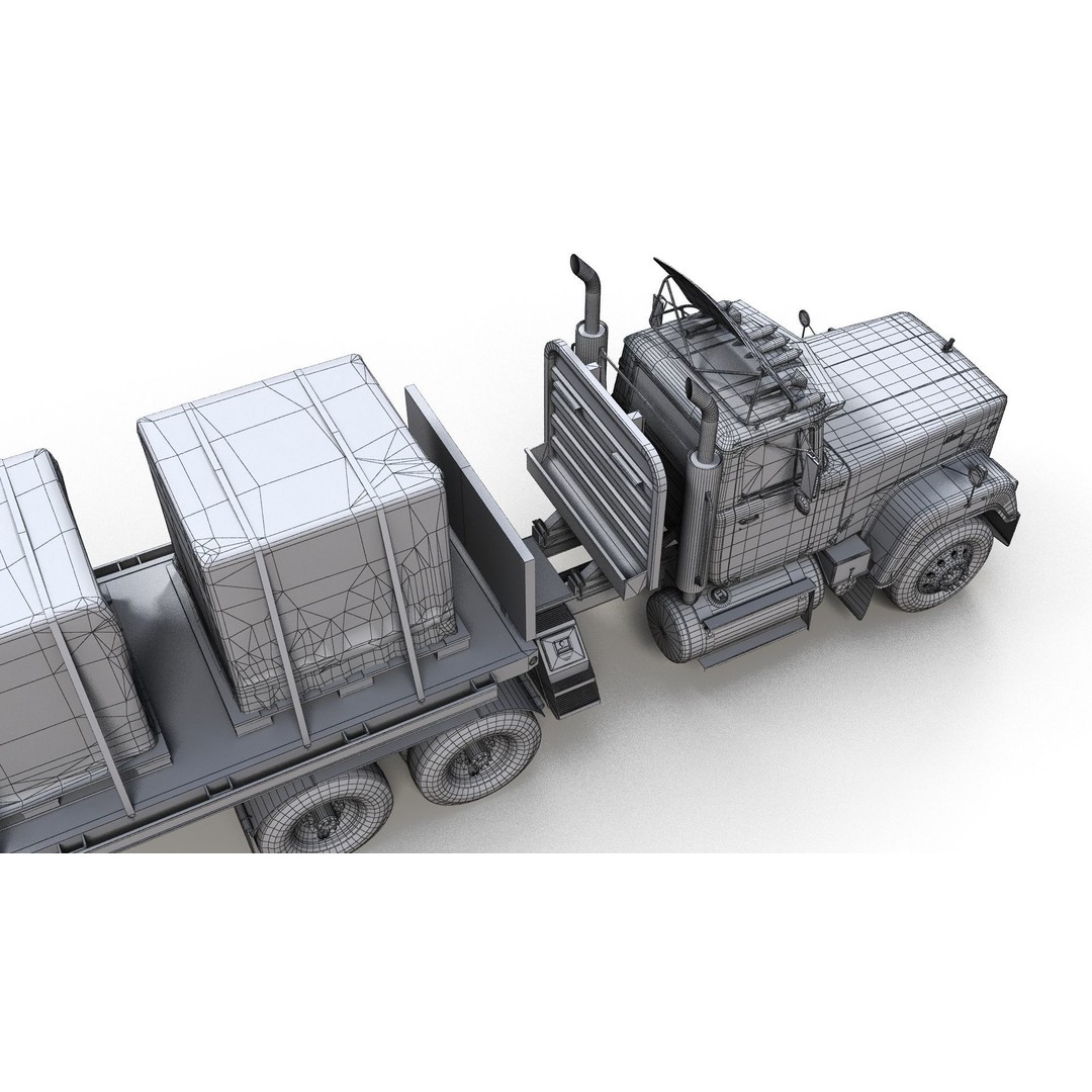 SuperLiner Dropdeck Trailer 3D Model – Low Poly Game Ready Asset, FBX - View 18